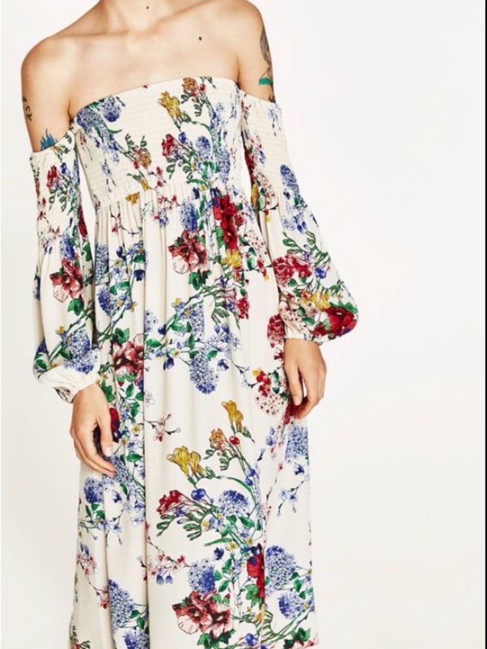 zara maxi dress | Dresses | Zara Womens Offshoulder White And Floral Size:12/XXS party-dress Started this dress 